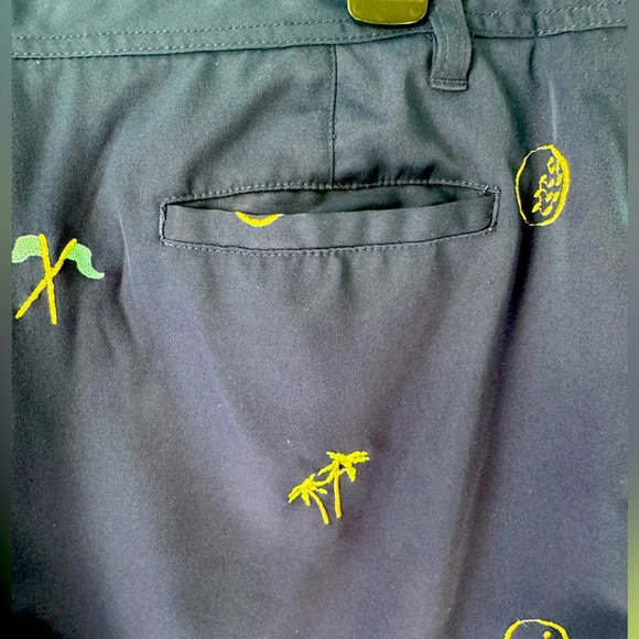 Coral Bay Golf 16 Women’s Navy Blue Bermuda Golf shorts. Embroidered Palm & flag - Picture 8 of 8